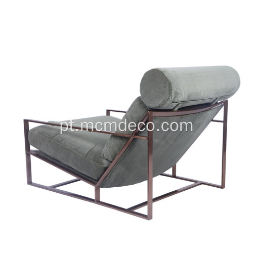 Modern Milo Baughman Fabric Chair com otomano